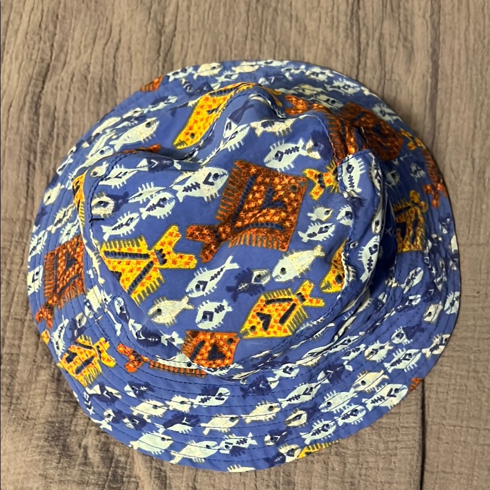 Blue Fish Pattern Bucket Hat - Picture 4 of 4
